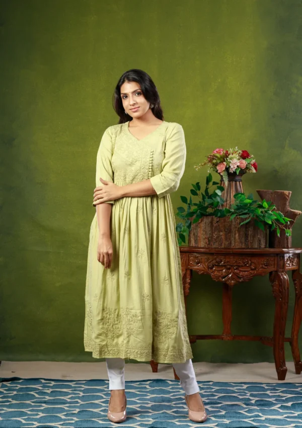 Anarkali Top - Green