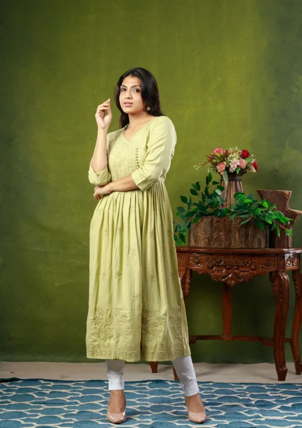 Anarkali Top - Green - Image 4