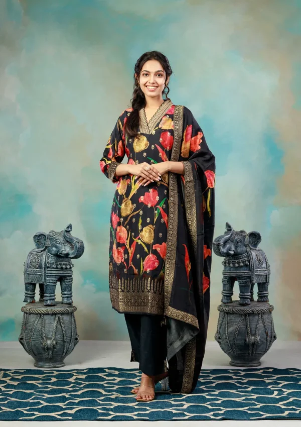 Salwar Set - Black - Image 4