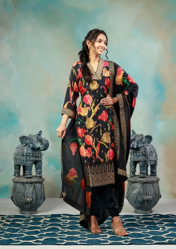 Salwar Set - Black - Image 2