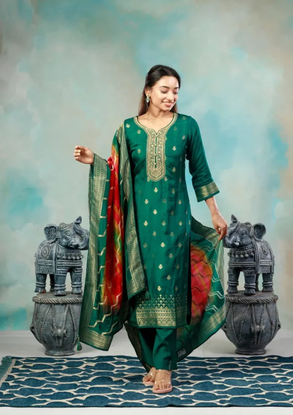 Salwar Set - Green - Image 4